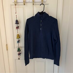 Navy Blue Button-Up Sweater